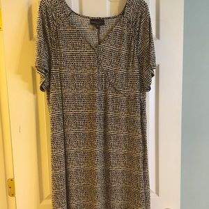 Tan and black patterned dress